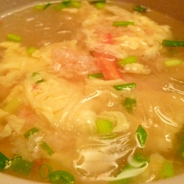 中華風☆カニと卵の春雨スープ